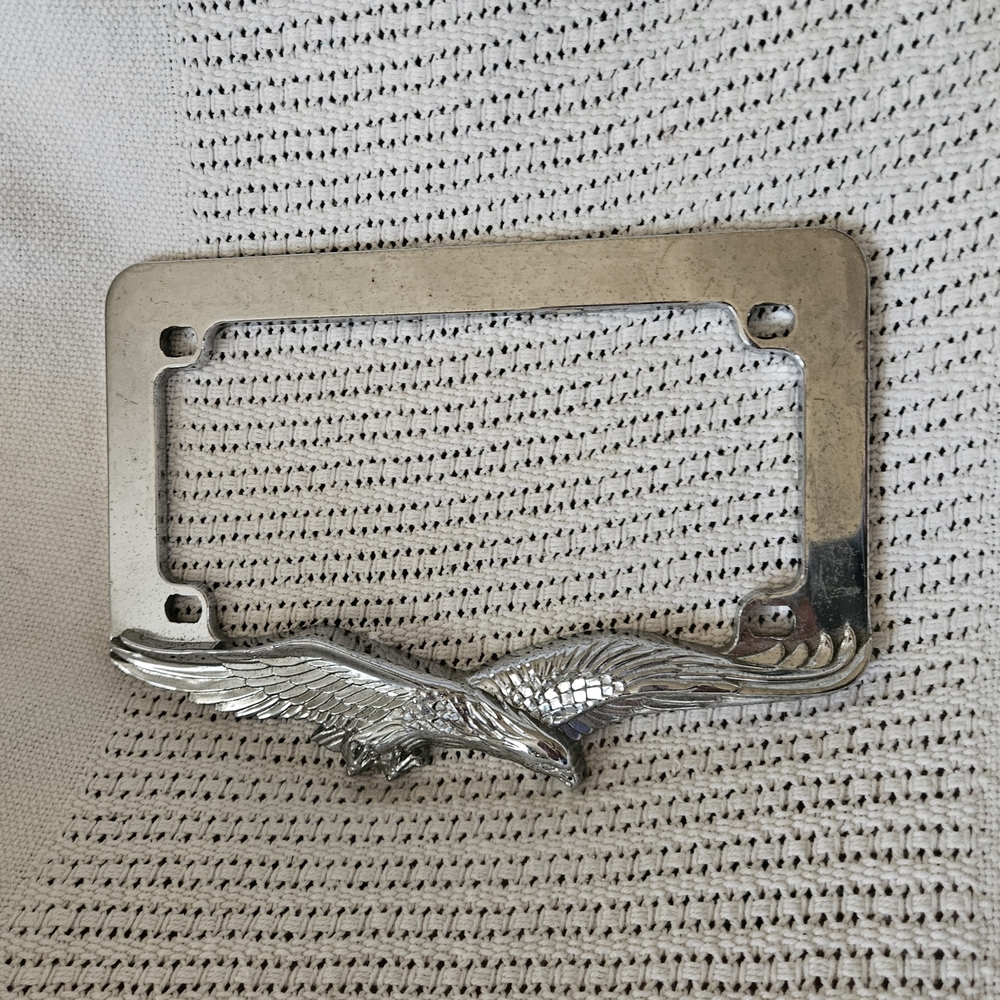 Chrome Eagle License Plate Frame - Men's Accessory